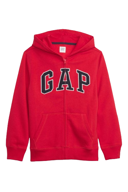 Gap Logo Zip Up Hoodie Red