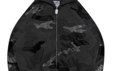 OFF DUTY CAMO ZIP HOODIE CHARCOAL