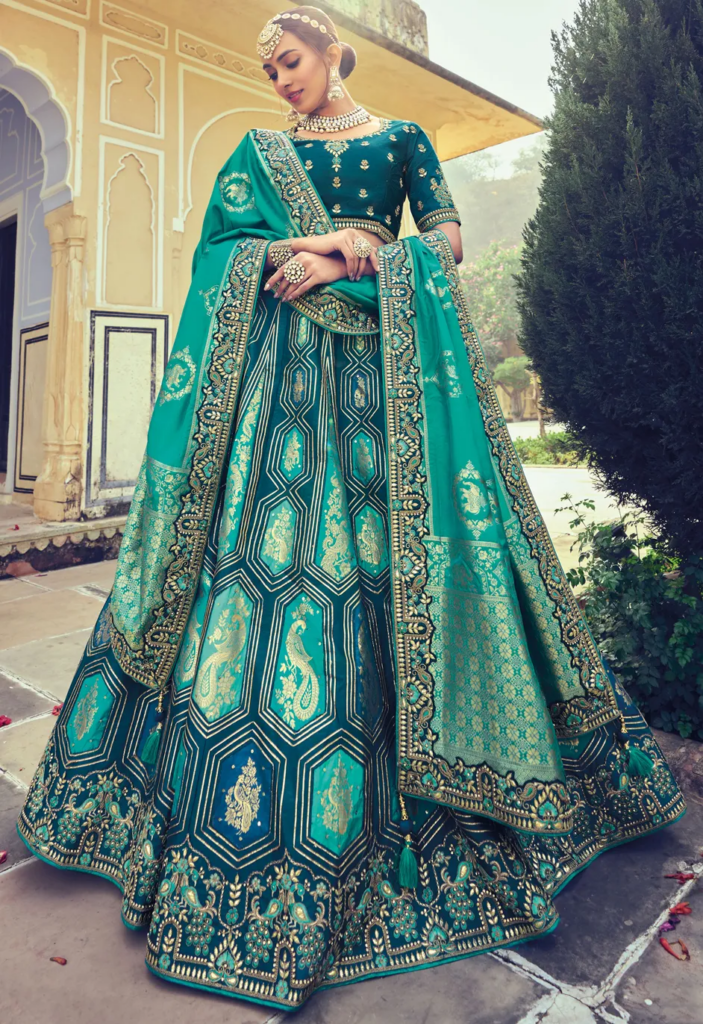 banarasi-silk-bridal-lehenga-in-blue-with-resham-work