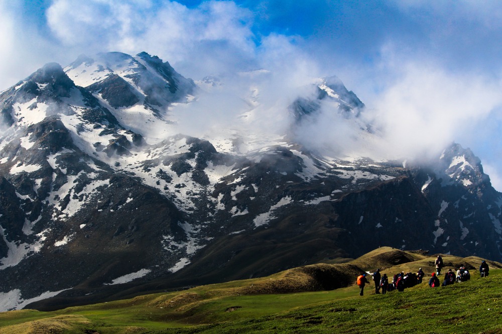 Snow on mountains