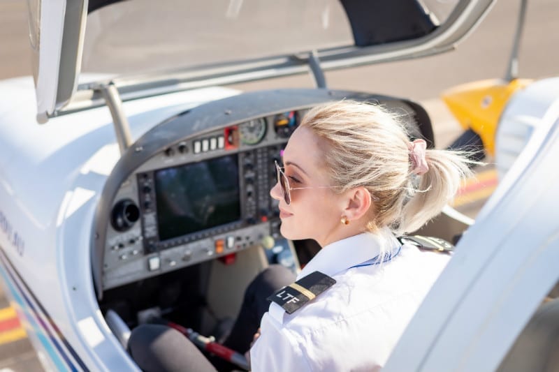 Cadet Pilot sitting in plane