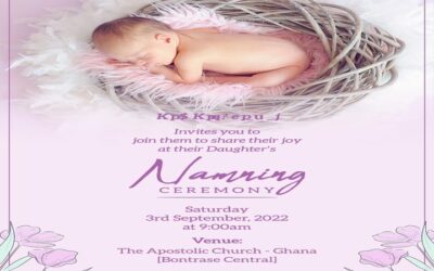 invitation card for naming ceremony