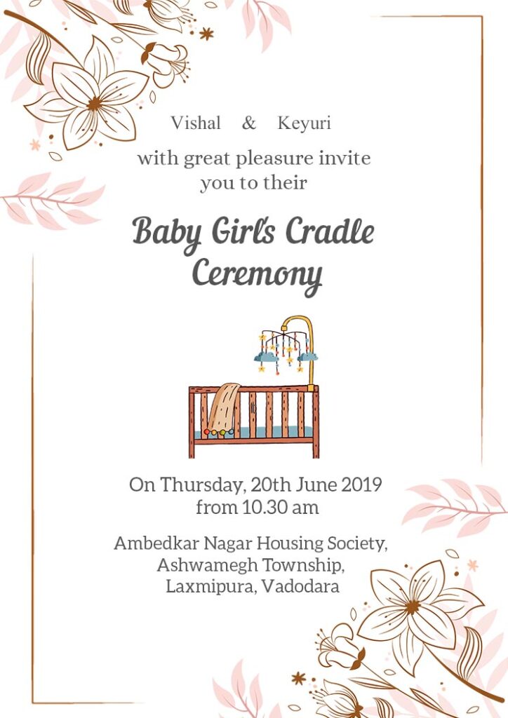 Invitation for a cradle ceremony