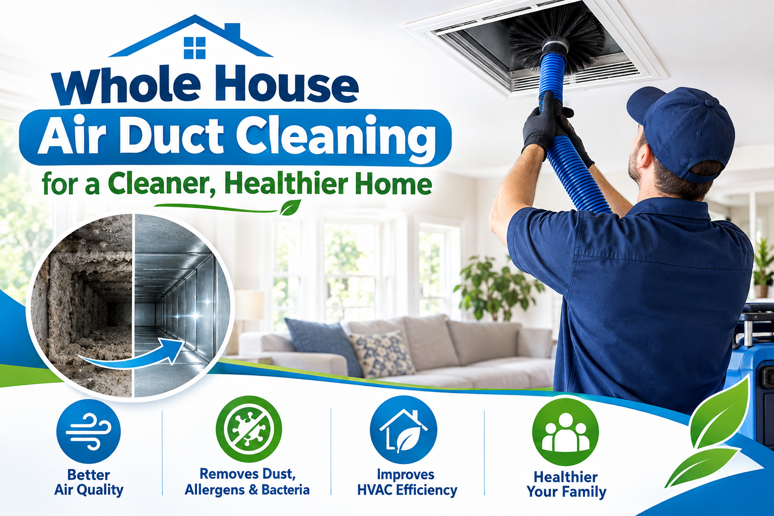 Whole House Air Duct Cleaning for a Cleaner, Healthier Home